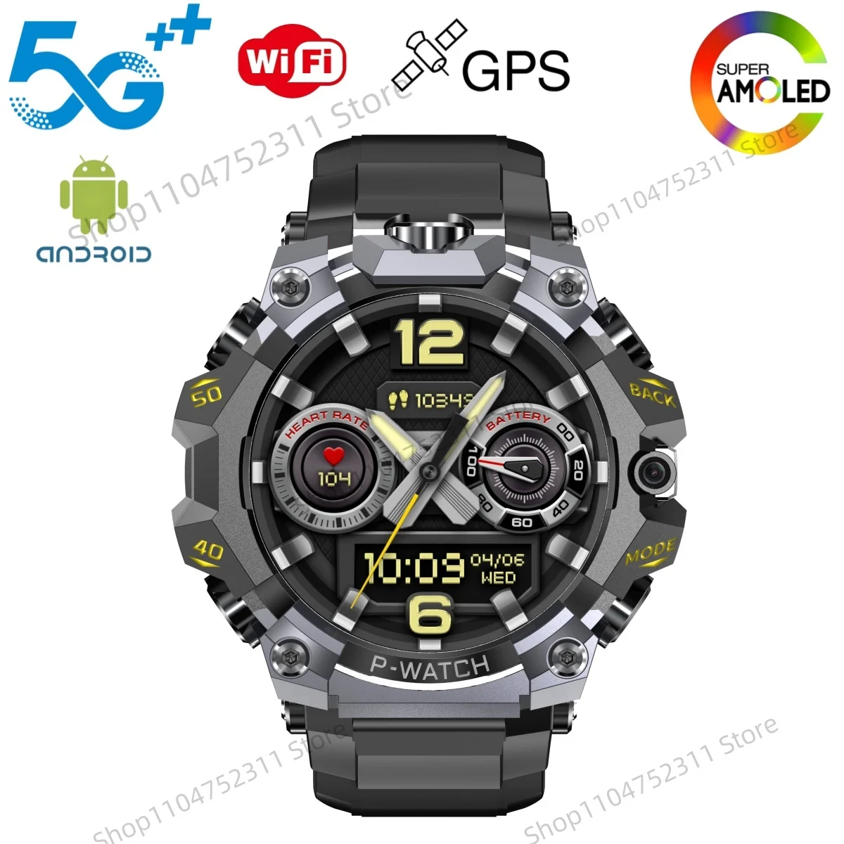 P-Watch 5g Full Netcom Smartwatch 1.508 pollici Amoled HD Schermo inserto 4g/5g Sim Card GPS WIFI IP68 Impermeabile Nuoto Smart Watch