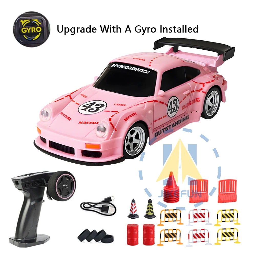 Voiture à dérive RC avec gyroscope, véhicule de course à grande vitesse de 15 km/h, voitures à dérive télécommandées 2.4G avec lumières LED, jouets pour enfants, 1/43