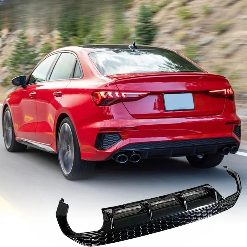 Pour Audi A3 s-line Audi S3 8Y berline 2020-2024 (pas pour A3 Standard) diffuseur de pare-chocs arrière de voiture séparateur de becquet kit de carrosserie de réglage