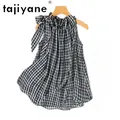 TAJIYANE 100% vera seta di gelso canotte donna 2025 elegante halter collo canotta senza maniche