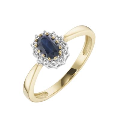Luigi Merano Ring mit Saphir und Zirkonia, Gold 375 58 Blau Image