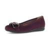 Ballerina GABOR "Florenz", Damen, Gr. 38, lila (brombeere), Ziegenveloursleder, unifarben, klassisch, Schuhe, Businessschuh, Schlupfschuh mit Elastikeinfass, Weite G