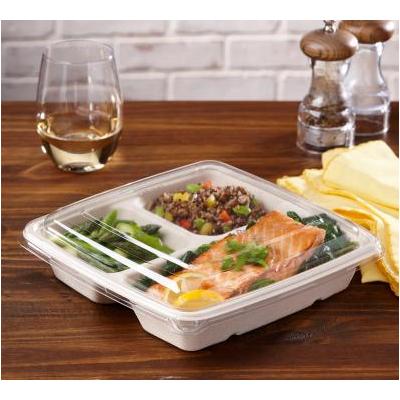 Sabert Clear Dome Lid for 32, 48 oz. Square Takeout Containers, 300/Carton (51901F300PP)