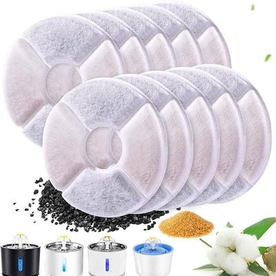 Katzen-Wasserbrunnenfilter, 10 Stück, runder Ersatz-Hunde-/Katzenfilter, Haustier-Brunnenfilter mit Image