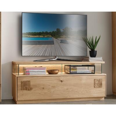 Massivholz »Davos« TV-Board klein Wildeiche bianco geölt / mit Beleuchtung Image
