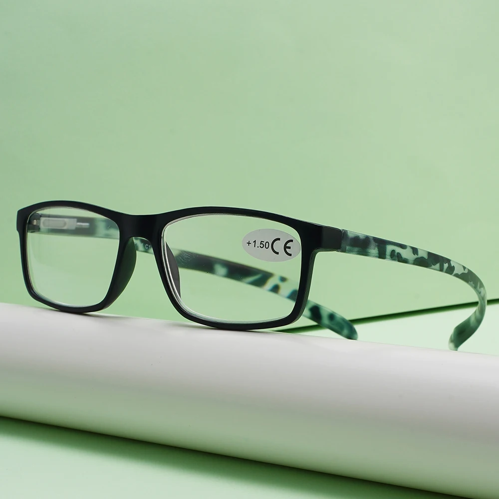 Leopard print temple reading glasses HD anti-blue light reading glasses middle-aged and elderly people's home glasses