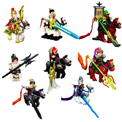 Kreatives Spielzeug Drei Königreiche Mann Junge Aratiandi Zhao Yun Lu Bu Bausteinmodell MOC Image