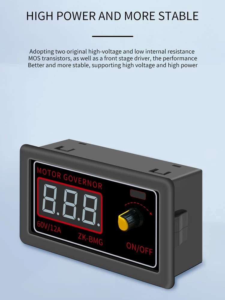 PWM DC Motor Drehzahlregler DC 9-60V 12A 500W Variable Drehzahlregler 5V 12V 24V Einstellbare Frequenz Arbeitszyklus Image