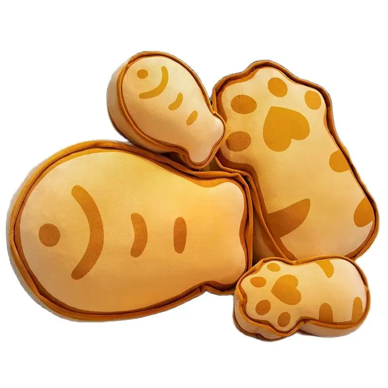 Kawaii Taiyaki Fisch Plüsch Kissen Gefüllte Kätzchen Pfote Wurf Kissen Gefüllte Cartoon Cookie Brot Lebensmittel Kissen Bett Sofa Dekor Image