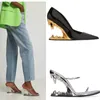 2025 Sommer neue Metall Tiger Zähne einzelne Schuhe, High Heels, Modenschau, Damenbekleidung, Größe 44 Damen Sandalen