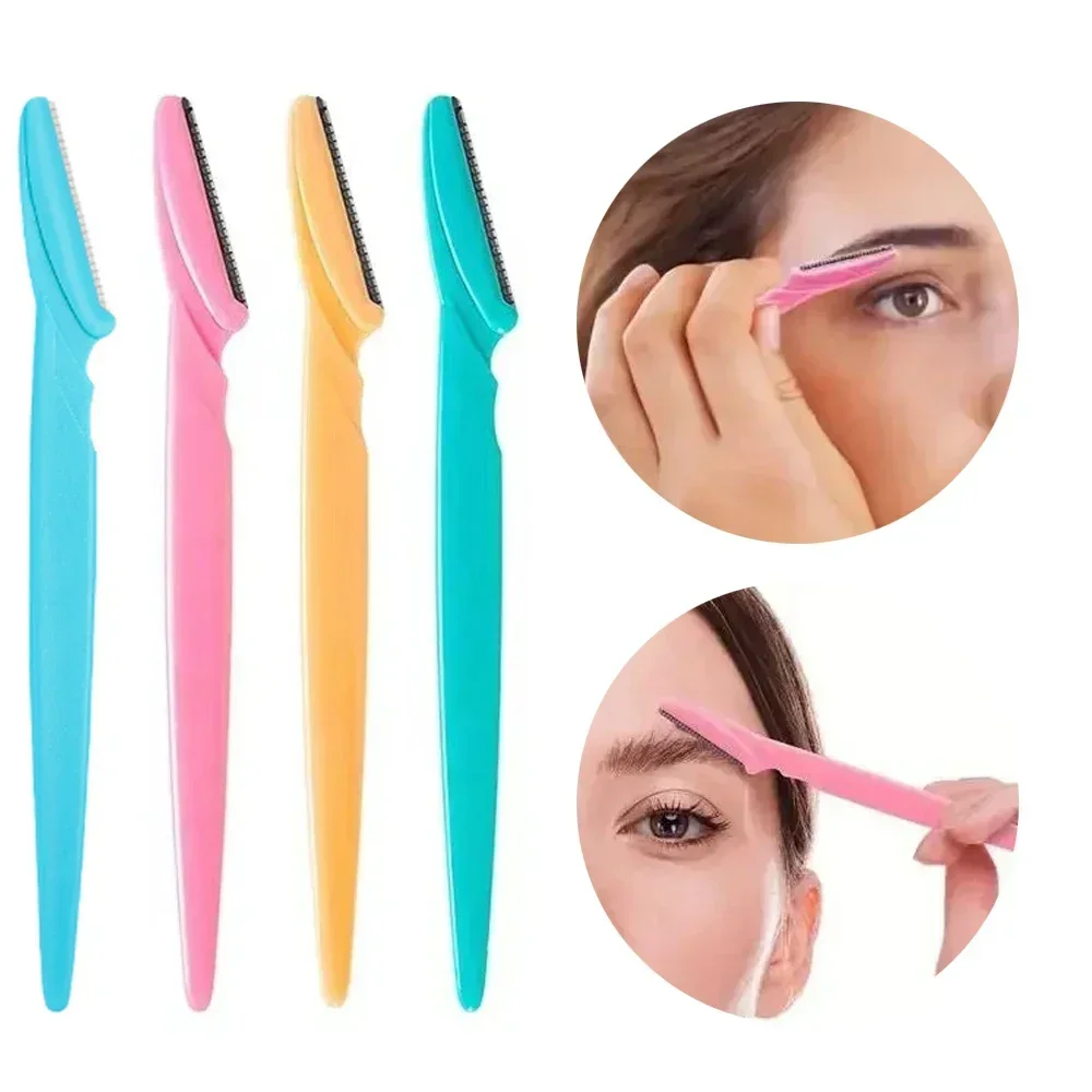 3/4 Pcs Augenbraue Trimmer Klinge Rasierer Tragbare Gesicht Rasierer Augenbraue Epilation Haar Entfernung Schneider Sicherheit Rasiermesser Frau Make-Up Image