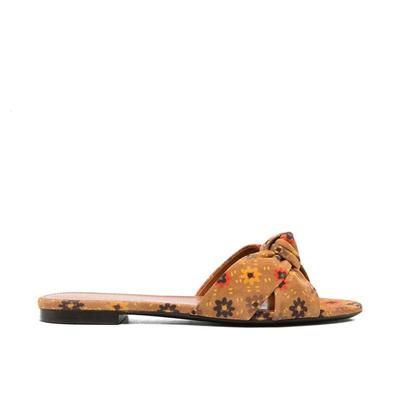 Saint Laurent Bianca Knotted Wildledersandalen Image