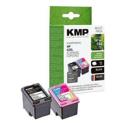 KMP 392598 - KMP Tintenpatronen-Set ersetzt HP »C2P05AE / C2P07AE« HP62XL cyan, mage blau