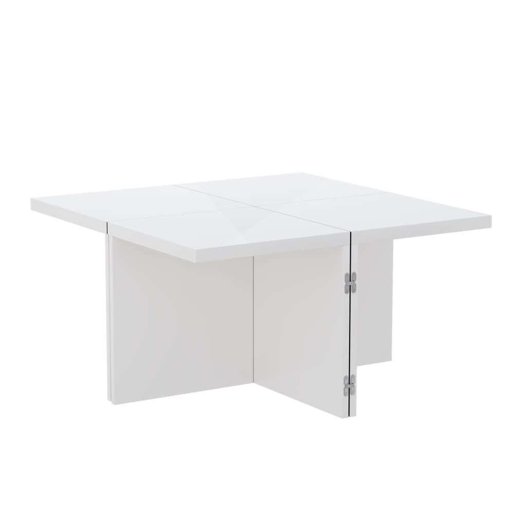 Table basse carrée blanche brillante