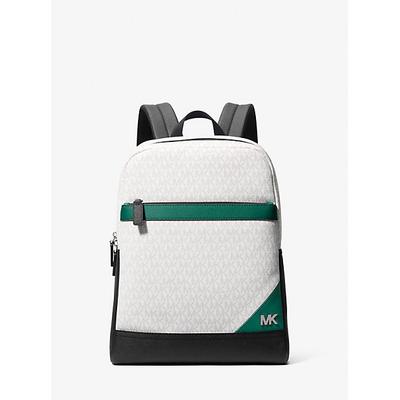 Michael Kors Cooper Medium Color-Block Signature Logo Backpack Green One Size