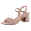 Sandalette MARCO TOZZI BY GMK, Damen, Gr. 38, rosa (altrosé), Textil, unifarben, Veloursleder, elegant, Schuhe, Blockabsatz, Riemchensandale, Abendschuh mit Feel Me-Ausstattung