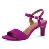 Sandalette TAMARIS, Damen, Gr. 37, pink (fuchsia), Textil, Veloursleder, elegant, Schuhe, Trichterabsatz, Abendschuh mit verstellbarem Fesselriemchen