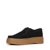 Schnürschuh CLARKS "Torhill Bee", Damen, Gr. 42, schwarz (schwarz sde), Veloursleder, casual, Schuhe, Schnürschuh, Plateausneaker mit modischer Sohle