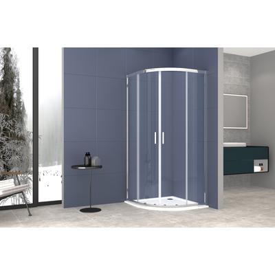 Eckdusche WELLTIME "New Trento", grau (chromfarben), B:100cm H:195cm T:100cm, Duschkabinen Image