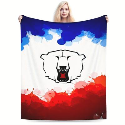 TEMU Berlin Polar Bear Ultra Soft Flannel Blanket - , Soft Plush Throw Suitable For Bed And Sofa, Use, Machine Washable, Perfect Gift For Home And Travel, Ideal For Birthdays And Holidays Image