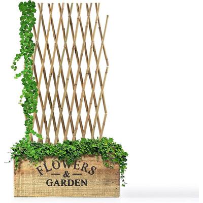 TEMU Floordirect Bamboo Trellis – Extendable Wooden Trellis For Garden, Balcony & Terrace | Weather-resistant & Durable | Privacy Screen & Plant Support Image