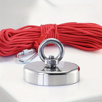 TEMU 1 42mm Magnet With Suspension Ring And Rope - Ideal For Rescue Fishing In Rivers, Deep Sea And Lakes - Ideal For Fishing Enthusiasts - Ideal For Underwater Recovery - . Image