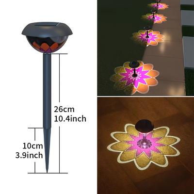 TEMU Solar Petal Projection Light, Suitable For Decorative Lighting In Courtyards, Backyards, Gardens, , And Corridors, Petal Led Outdoor Garden Light. Image