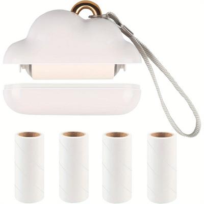 TEMU Mini Lint Roller Travel Size, Reusable Lint Roller For Travel, Pet Hair Remover Portable Lint Roller For Clothes With 150 Sheets Refillable (white) Image