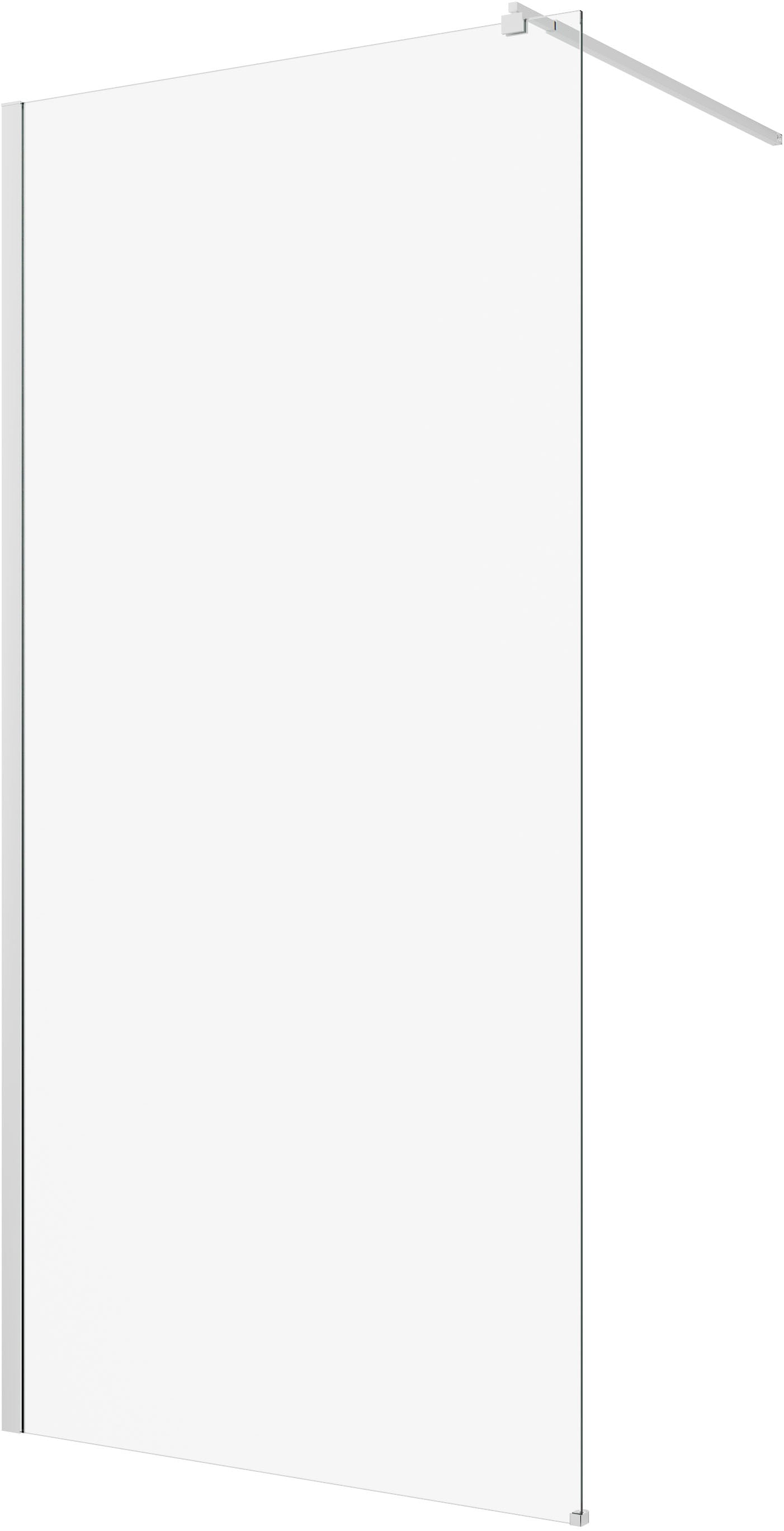 Walk-in-Dusche WELLTIME "Tropea", grau (chromfarben), B:120cm H:195cm, Duschwände, 8mm ESG und Antikalkversiegelung, Extra Dick, Extra Hoch