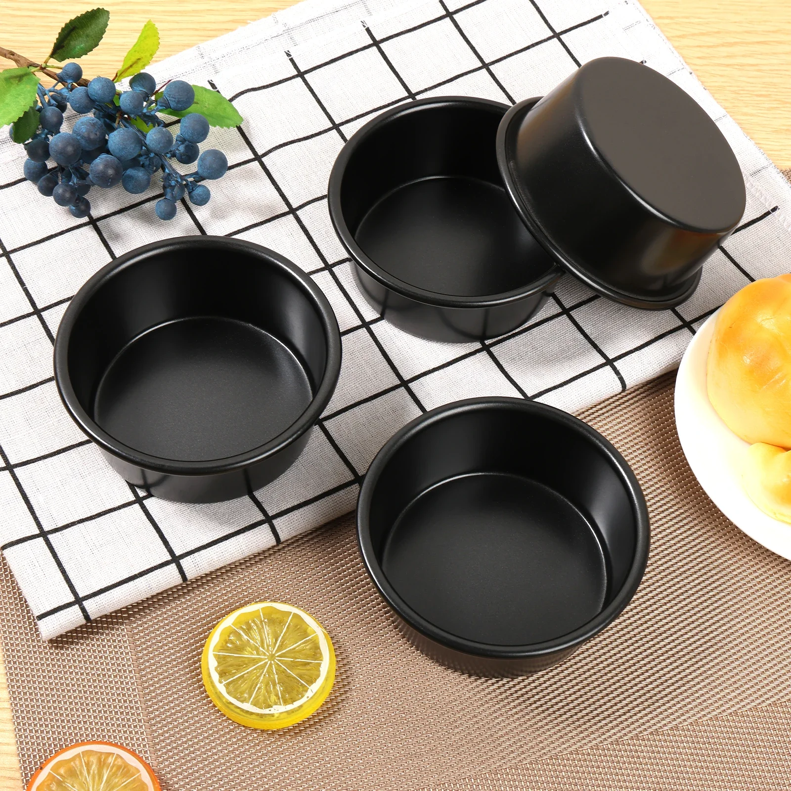 8/4Pc Kuchen Backen Form Aluminium Legierung Kuchen Zinn Kleine Kuchen Backform Mousse Fondant Zylinder Form für Gebäck Dessert Gelee Machen Image