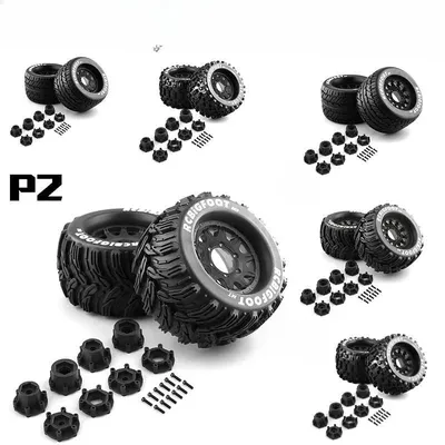 2PCS 165MM Monster Truck Räder Felge Reifen Set 12 14 17mm Hub Hex Für 1/8 Off-Road RC Auto HPI Redcat Rovan Savage
