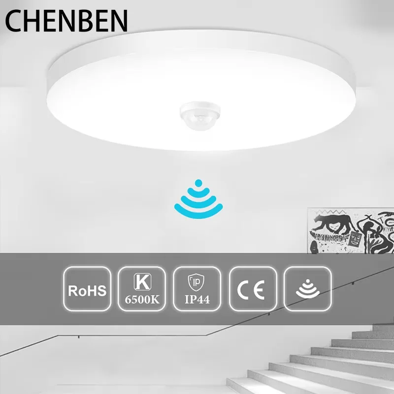 Bewegungsmelder Deckenleuchte 15 W 20 W 30 W 40 W PIR-Bewegungsmelder Moderne Deckenbeleuchtung für Flur Garage Treppe Balkon 220 V