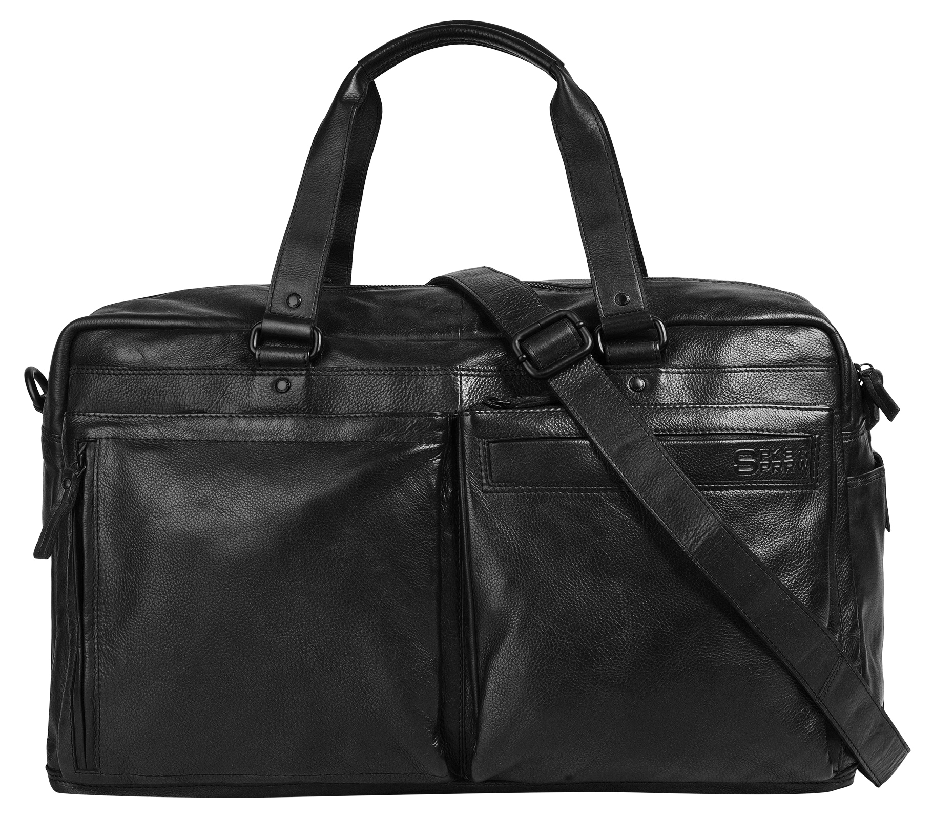 Reisetasche SPIKES & SPARROW, Gr. B/H/T: 46cm x 28cm x 23cm onesize, schwarz, Leder, vintage, Taschen, echt Leder Image