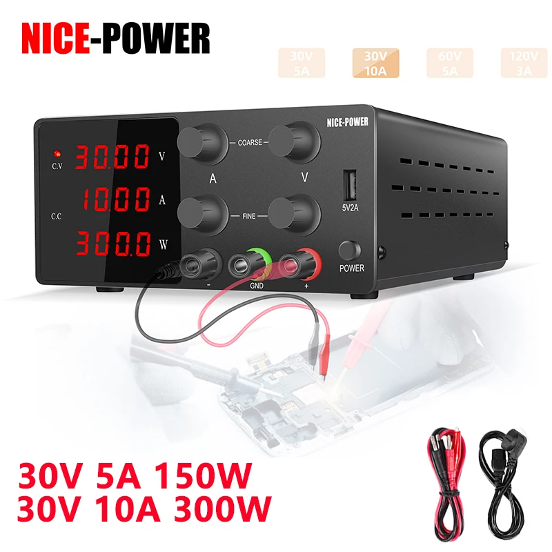 DC Labor Netzteil 30V 10A Einheit Tragbare Kraftwerk Einstellbare Tisch Netzteil Spannungsregler PC Quelle Schnelle Lieferung labornetzteil Image