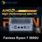 Fanless AMD Mini Gaming PC FU02 Ryzen 7 7730U 5800U Mini Computer Windows 11 Dual LAN Firewall