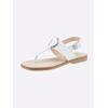 Zehentrenner HEINE, Damen, Gr. 40, weiß, Leder, Rindsleder, Leder, modisch, Schuhe