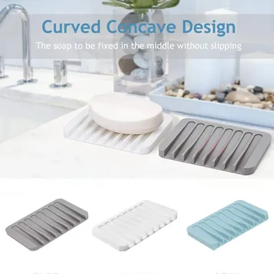 Self-Draining Silicone Soap Dish,Silicone Soap Holder,Multifunctional Non-Slip Storage Rack Drain Mat for Bathroom/Kitchen