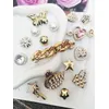 16PCS Goldene Luxus Schuh Charms ABS Schwäne Schnallen Dekorationen DIY Herz Pfeil Pins Clog Zubehör