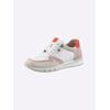 Sneaker CAPRICE, Damen, Gr. 40, orange (weiß, orange), Glattleder, Veloursleder, sportlich, Schuhe