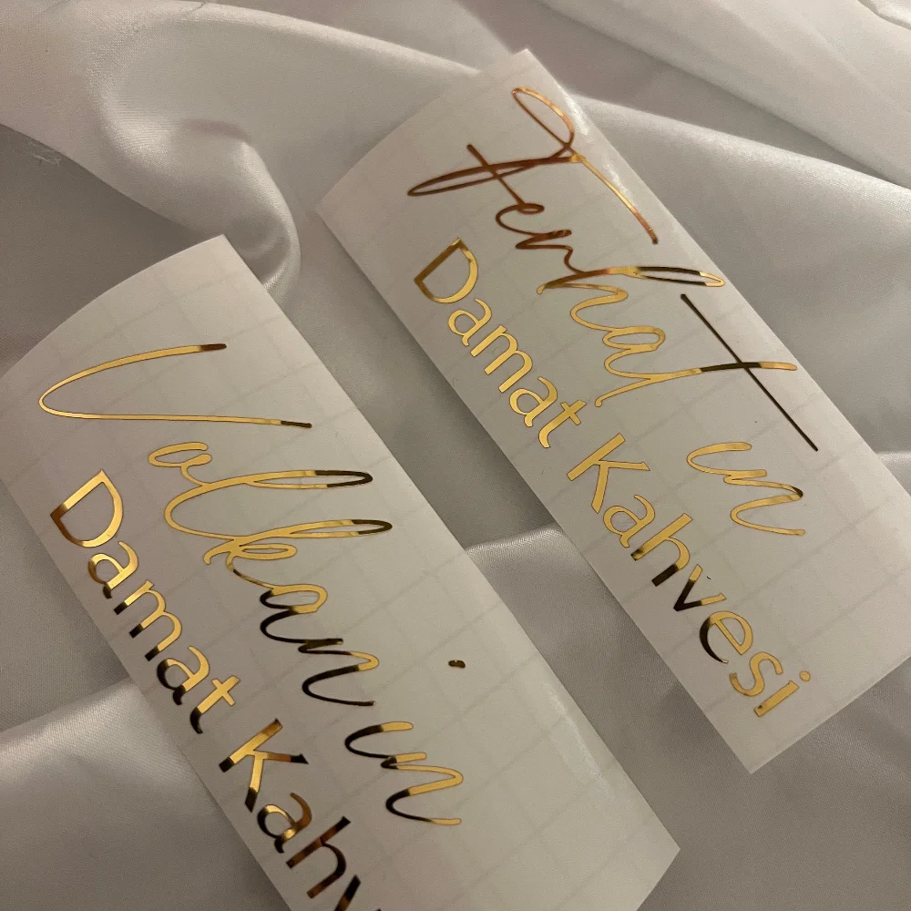 Personal isierte Name Vinyl Aufkleber Aufkleber Hochzeit Geburtstags feier Dekoration Fenster Geschenk box Braut party Souvenirs benutzer definierte Image