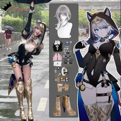 Cipher Cosplay Honkai: Star Rail Kostüm Damen Overall Einzigartige Schwanzstütze Bodysuit Halloween Image