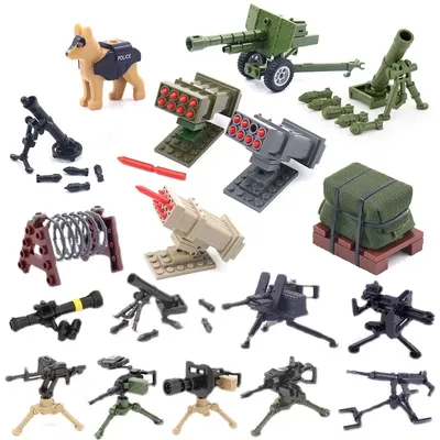 Militär Armee Soldaten SWAT WW2 Waffe Kanone Pistole Rakete Launcher Mini Action-figuren Zubehör Bausteine Ziegel Spielzeug Image