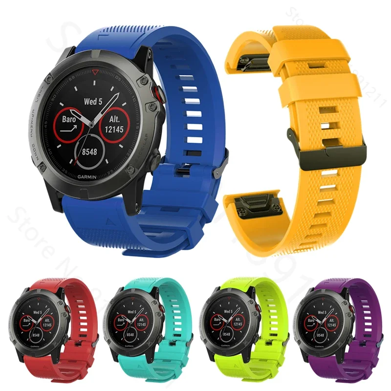 20 22 26mm Armband Für Garmin Fenix 8 43mm 47mm 51mm E 7S 7 7X 6S 6 6X Pro 5S 5 5X Enduro 3 2 Silikon Armband QuickFit Armband Image