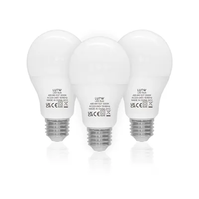 3PCS E27 Screw Bulb 9W E27 LED Bulb Equivalent to 60 Watts Incandescent Bulb Super Bright Screw in Light Bulbs for Lamps