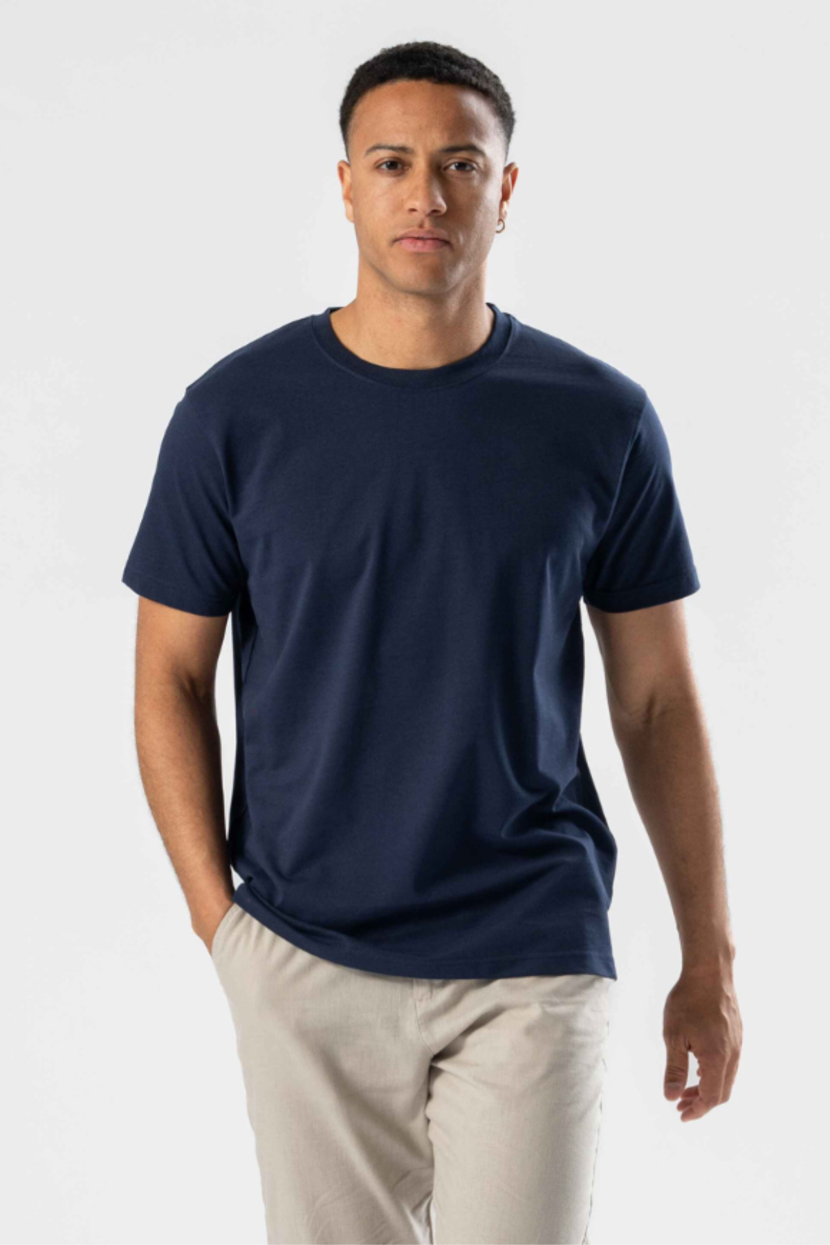 Normales T-Shirt – Marineblau Image