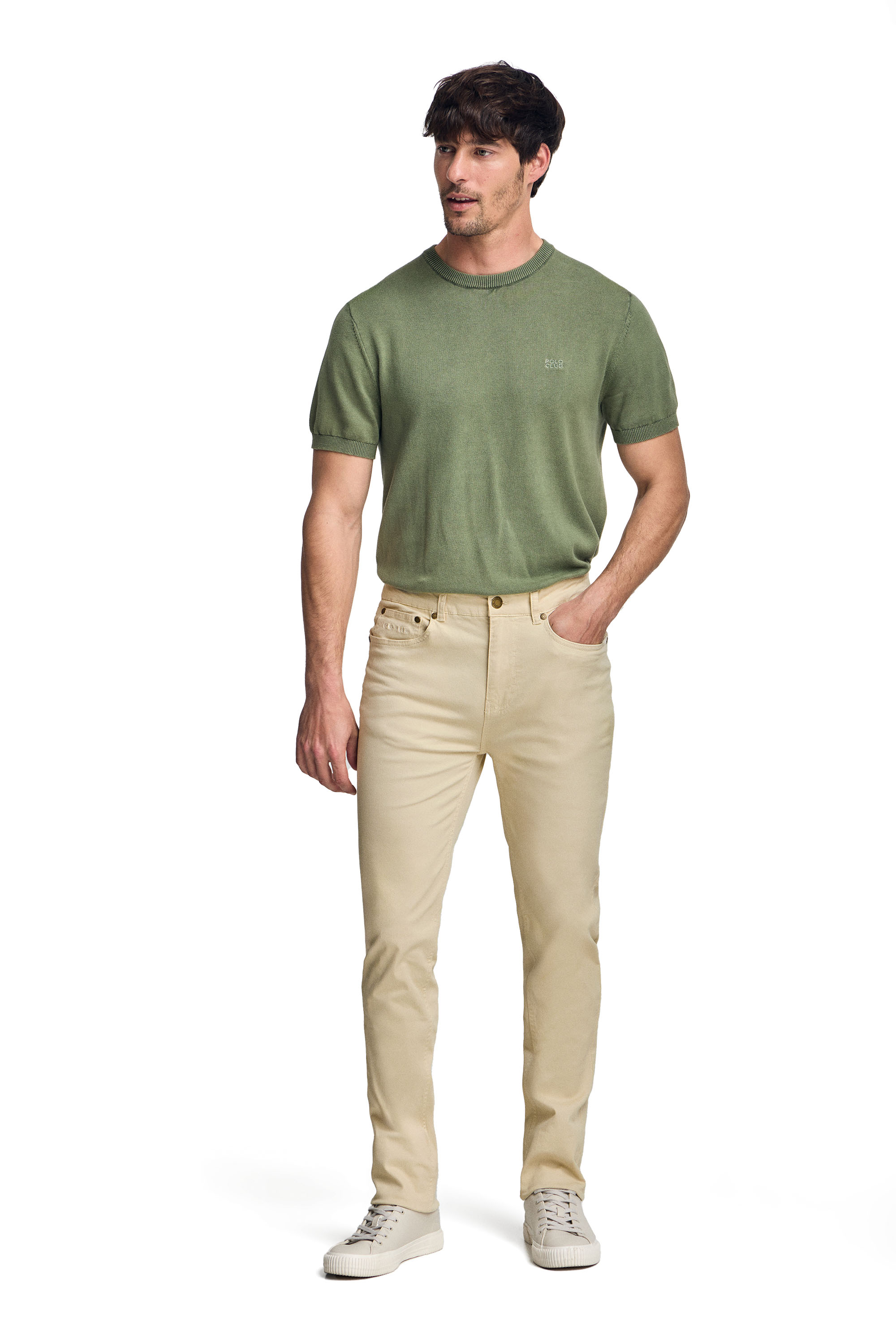 Hose Voss im Slim Fit beige mit fünf Taschen Image