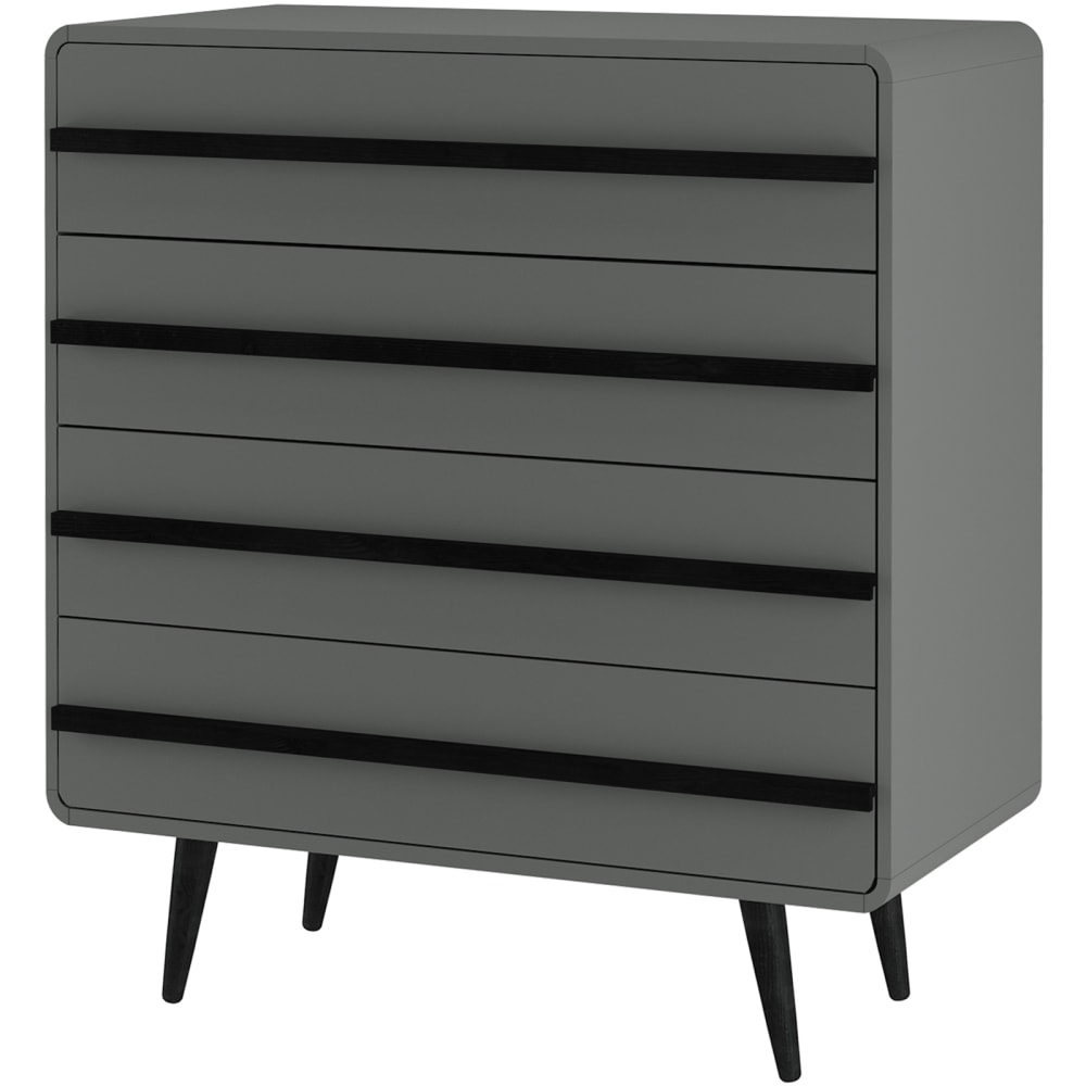 Commode avec 4 tiroirs en gris noir