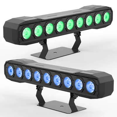 Fieryzeal 2PCS 60W Wall Wash Light Bar RGBW Strobe DJ Disco Party Light DMX Control LED Stage Light