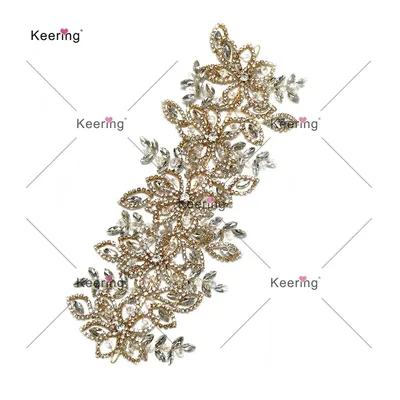 (6pcs)Wire Rhinestone Leaf Applique Headband Jewelry Accessories For Poom's Dress Accessories