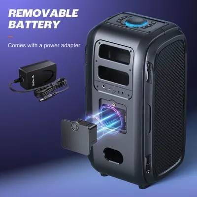 250W PEAK Party Large Bluetooth Speaker Loudest Boom Box/12 Custom Bass/Massive 120dB 6.5''x2